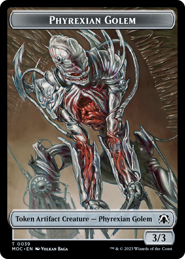 Phyrexian Golem // Construct Double-Sided Token [March of the Machine Commander Tokens] | Impulse Games and Hobbies