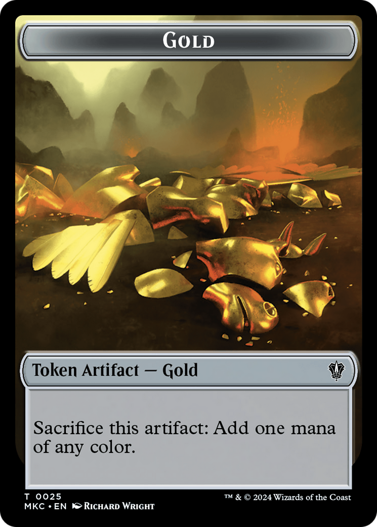 Gold // Lightning Rager Double-Sided Token [Murders at Karlov Manor Commander Tokens] | Impulse Games and Hobbies