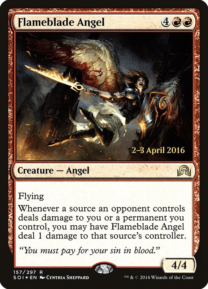 Flameblade Angel [Shadows over Innistrad Prerelease Promos] | Impulse Games and Hobbies