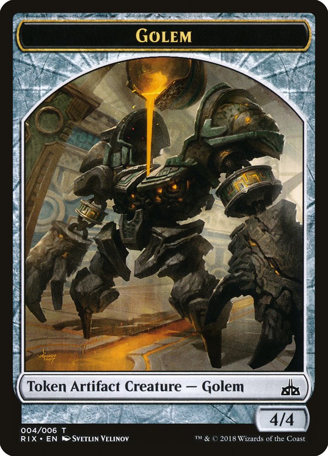 Golem Token [Rivals of Ixalan Tokens] | Impulse Games and Hobbies