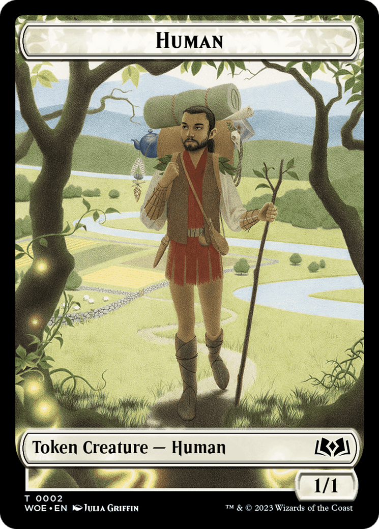 Human // Food (0013) Double-Sided Token [Wilds of Eldraine Tokens] | Impulse Games and Hobbies