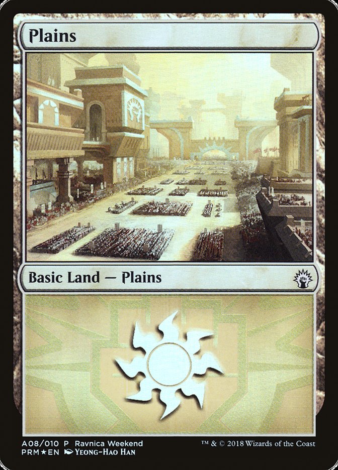 Plains (A08) [Ravnica Allegiance Ravnica Weekend] | Impulse Games and Hobbies