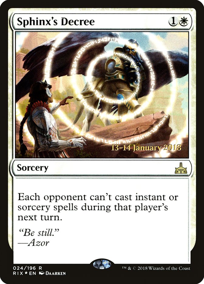 Sphinx's Decree [Rivals of Ixalan Prerelease Promos] | Impulse Games and Hobbies