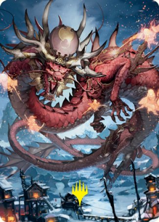 Atsushi, the Blazing Sky 2 Art Card (Gold-Stamped Signature) [Kamigawa: Neon Dynasty Art Series] | Impulse Games and Hobbies