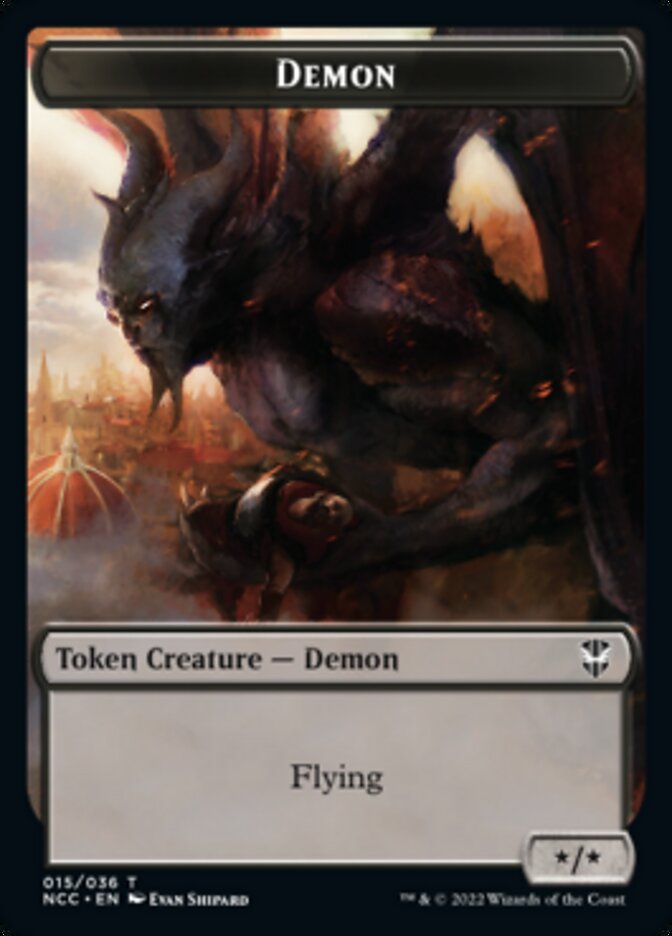 Demon // Copy Double-sided Token [Streets of New Capenna Commander Tokens] | Impulse Games and Hobbies