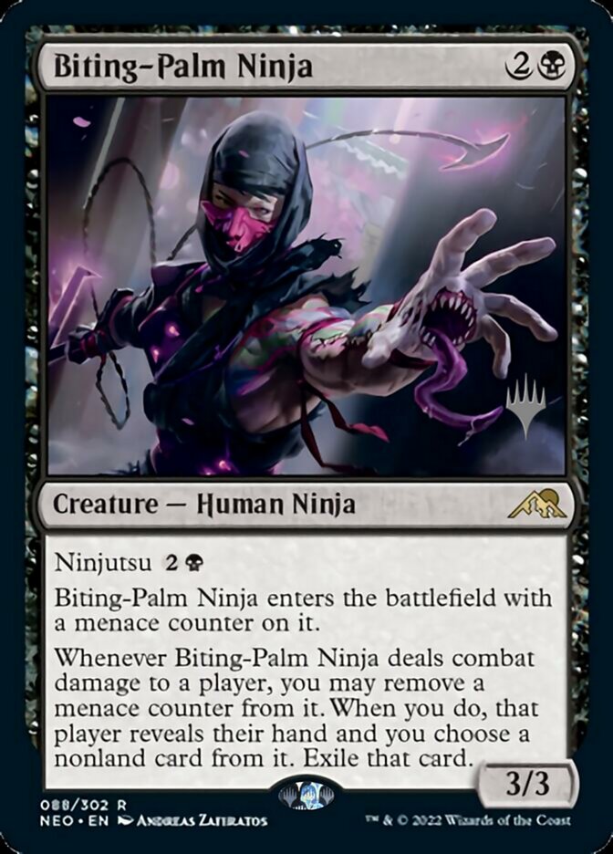 Biting-Palm Ninja (Promo Pack) [Kamigawa: Neon Dynasty Promos] | Impulse Games and Hobbies