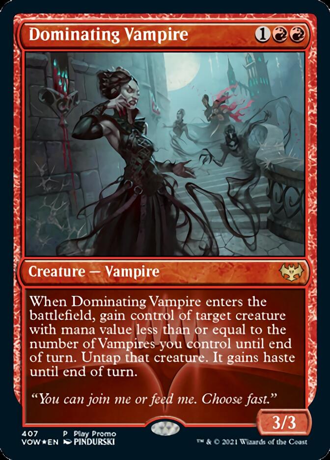 Dominating Vampire (Play Promo) [Innistrad: Crimson Vow Promos] | Impulse Games and Hobbies