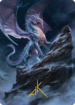 Ancient Silver Dragon Art Card (06) (Gold-Stamped Signature) [Commander Legends: Battle for Baldur's Gate Art Series] | Impulse Games and Hobbies
