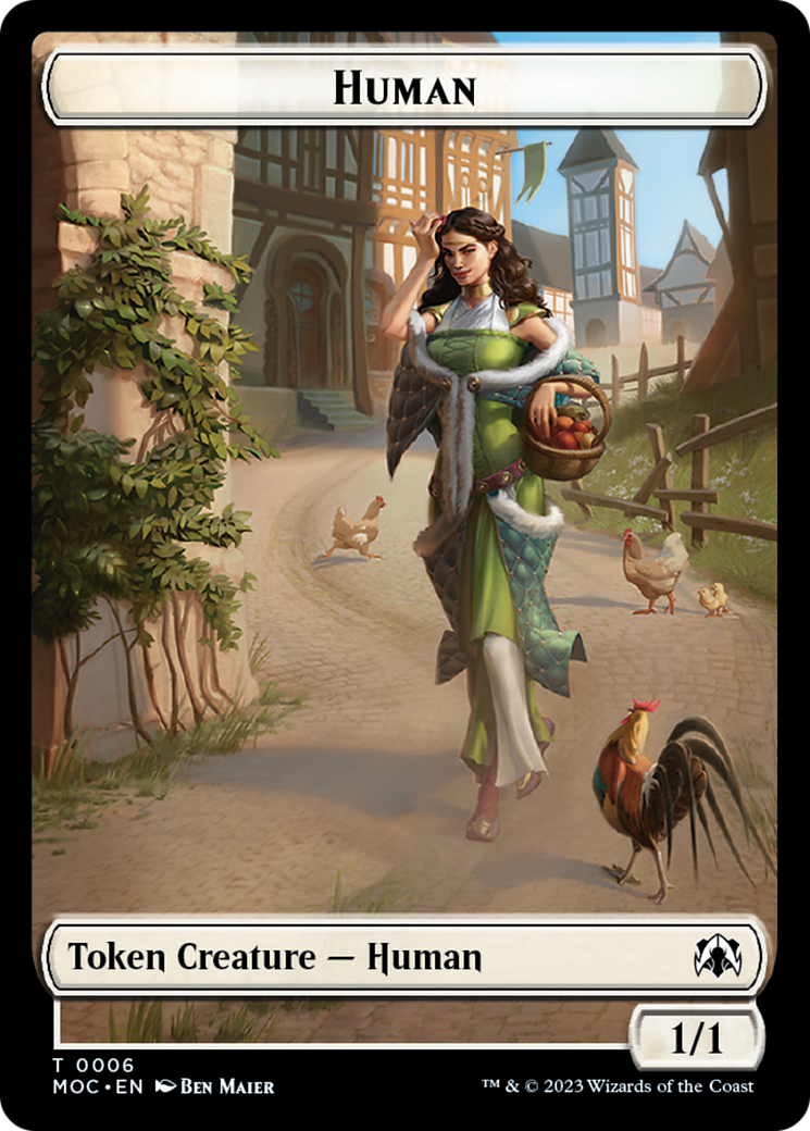 Zombie Knight // Human (6) Double-Sided Token [March of the Machine Commander Tokens] | Impulse Games and Hobbies