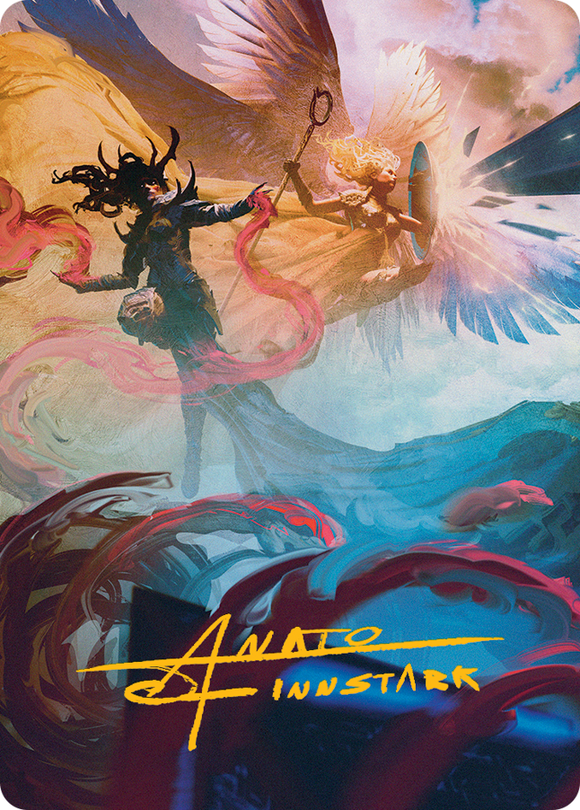 Drana and Linvala Art Card (Gold-Stamped Signature) [March of the Machine Art Series] | Impulse Games and Hobbies