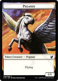 Pegasus // Human Double-sided Token [Commander 2019 Tokens] | Impulse Games and Hobbies