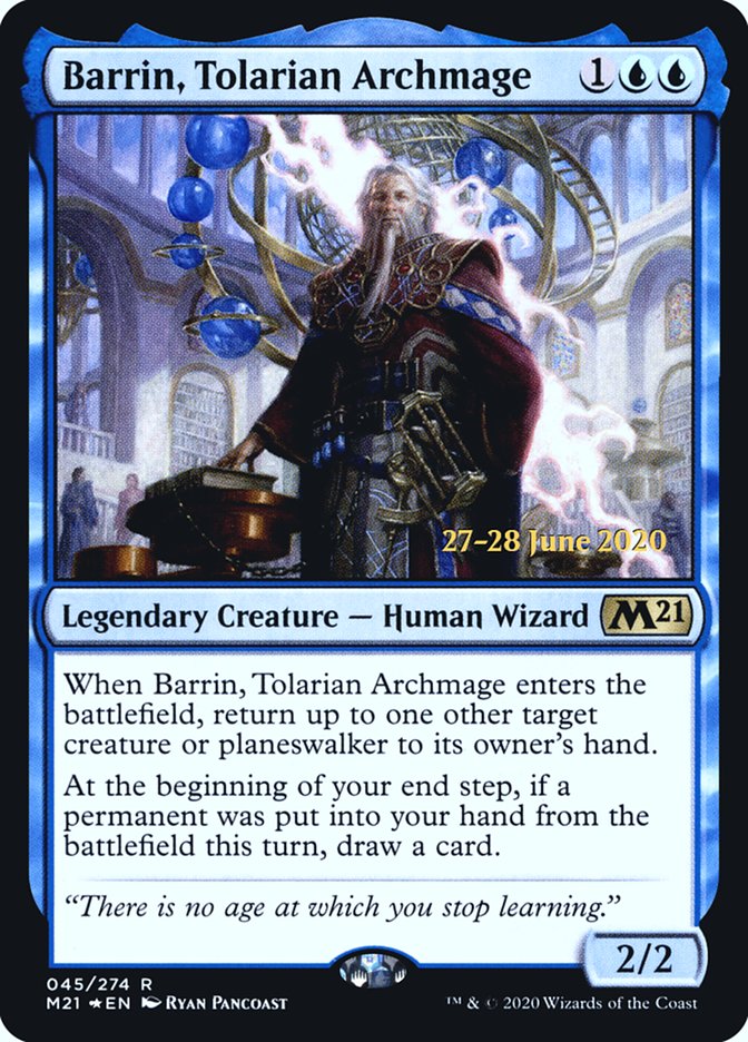 Barrin, Tolarian Archmage  [Core Set 2021 Prerelease Promos] | Impulse Games and Hobbies