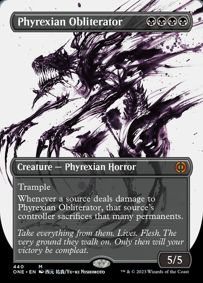 Phyrexian Obliterator (Borderless Ichor Step-and-Compleat Foil) [Phyrexia: All Will Be One] | Impulse Games and Hobbies