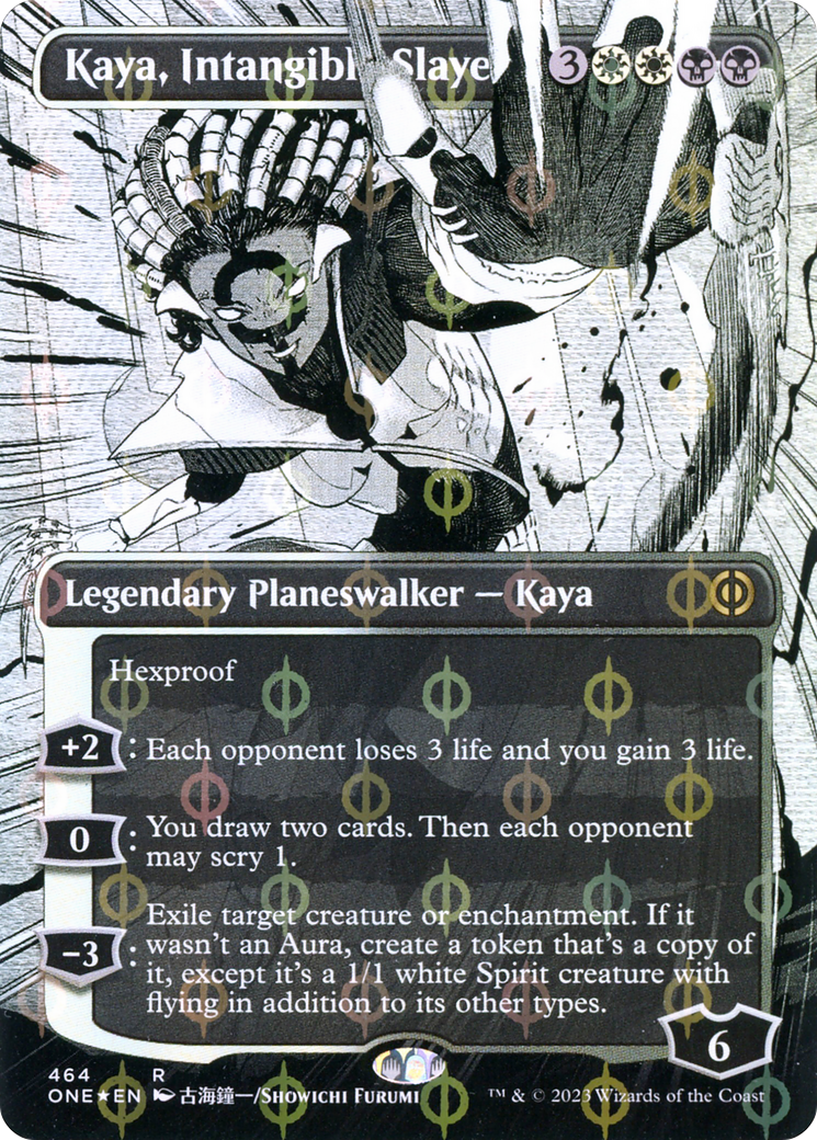 Kaya, Intangible Slayer (Borderless Manga Step-and-Compleat Foil) [Phyrexia: All Will Be One] | Impulse Games and Hobbies