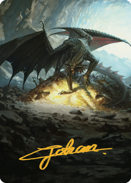 Ancient Copper Dragon Art Card (04) (Gold-Stamped Signature) [Commander Legends: Battle for Baldur's Gate Art Series] | Impulse Games and Hobbies