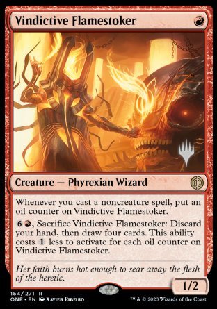 Vindictive Flamestoker (Promo Pack) [Phyrexia: All Will Be One Promos] | Impulse Games and Hobbies