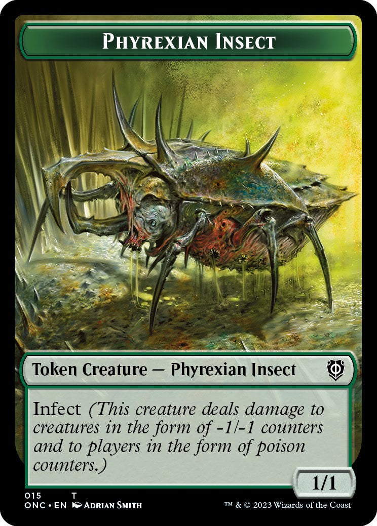 Phyrexian Mite // Phyrexian Insect Double-Sided Token [Phyrexia: All Will Be One Commander Tokens] | Impulse Games and Hobbies