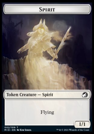 Spirit // Wrenn and Seven Emblem Double-sided Token [Innistrad: Midnight Hunt Tokens] | Impulse Games and Hobbies