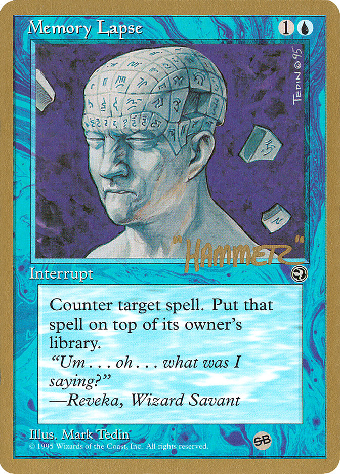 Memory Lapse (Runes) (Shawn "Hammer" Regnier) (SB) [Pro Tour Collector Set] | Impulse Games and Hobbies