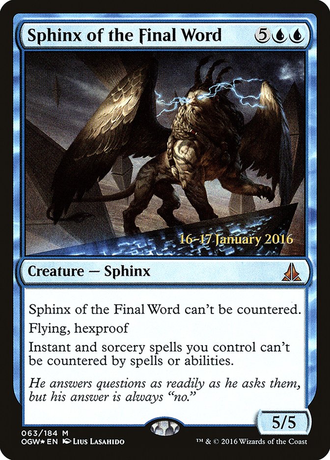 Sphinx of the Final Word [Oath of the Gatewatch Prerelease Promos] | Impulse Games and Hobbies