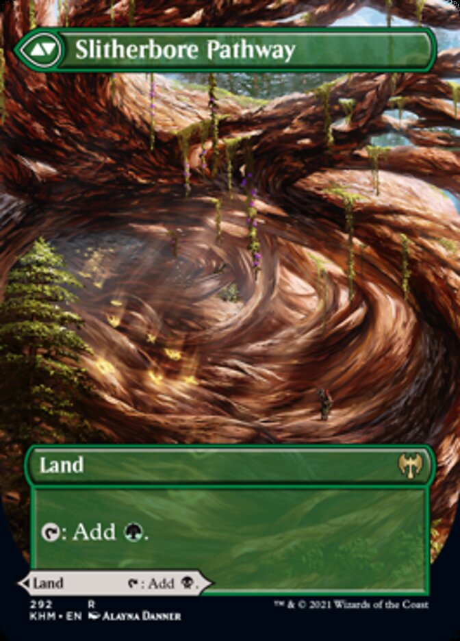 Darkbore Pathway // Slitherbore Pathway (Borderless Alternate Art) [Kaldheim] | Impulse Games and Hobbies