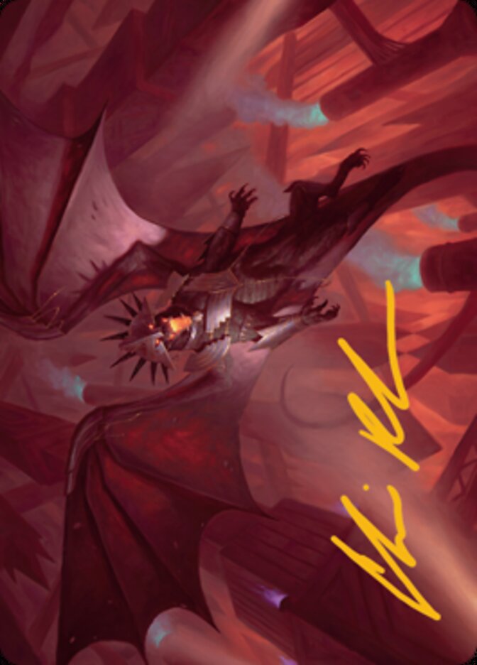 Ziatora, the Incinerator Art Card (Gold-Stamped Signature) [Streets of New Capenna Art Series] | Impulse Games and Hobbies