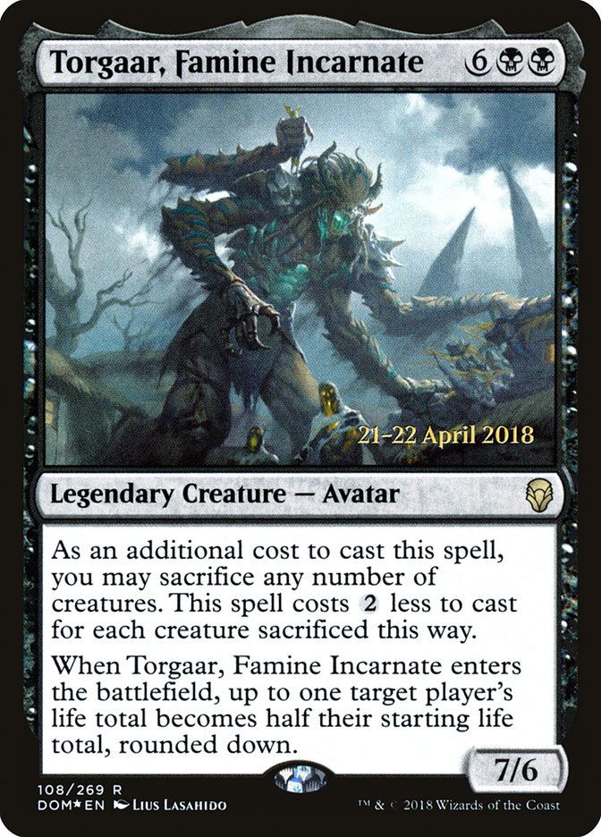 Torgaar, Famine Incarnate [Dominaria Prerelease Promos] | Impulse Games and Hobbies