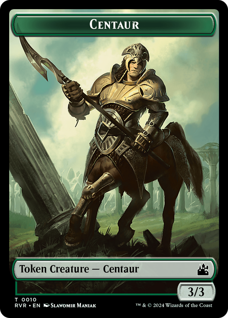 Saproling // Centaur Double-Sided Token [Ravnica Remastered Tokens] | Impulse Games and Hobbies