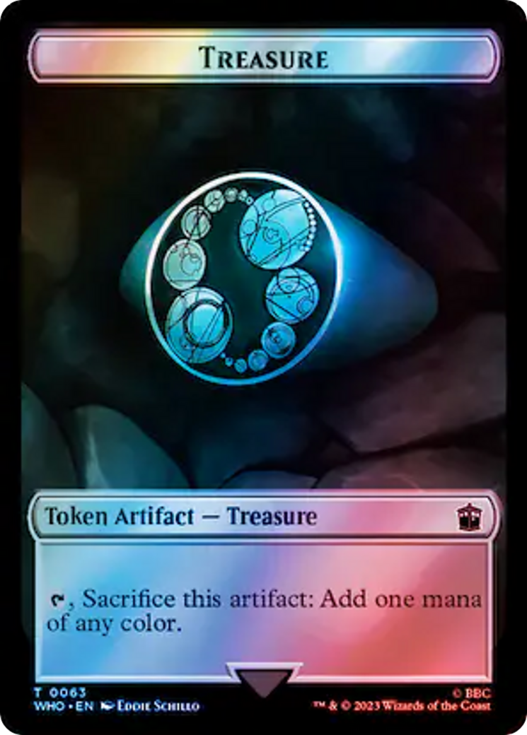 Alien Angel // Treasure (0063) Double-Sided Token (Surge Foil) [Doctor Who Tokens] | Impulse Games and Hobbies
