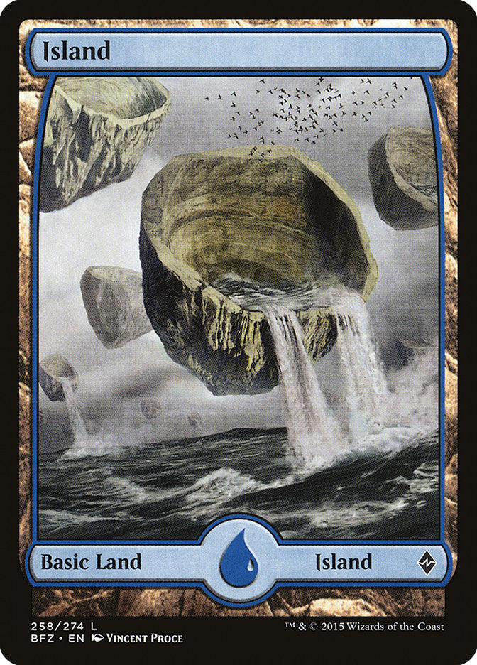 Island (258) (Full Art) [Battle for Zendikar] | Impulse Games and Hobbies