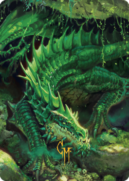 Lurking Green Dragon Art Card (Gold-Stamped Signature) [Commander Legends: Battle for Baldur's Gate Art Series] | Impulse Games and Hobbies