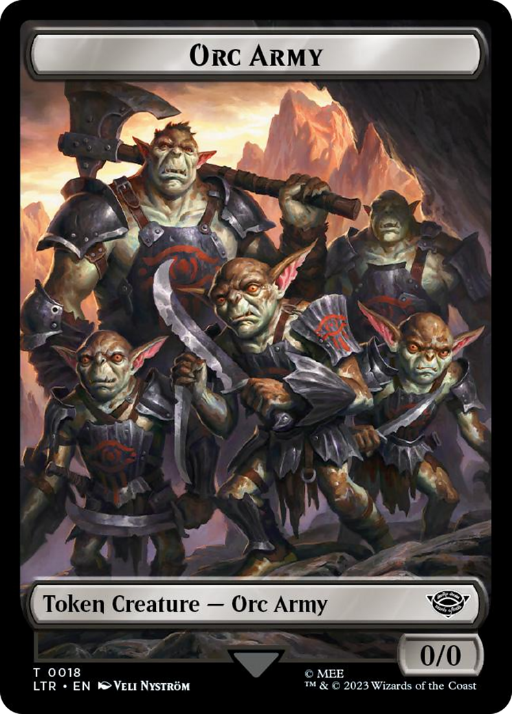 Orc Army (0018) // Food (0023) Double-Sided Token (Surge Foil) [The Lord of the Rings: Tales of Middle-Earth Tokens] | Impulse Games and Hobbies