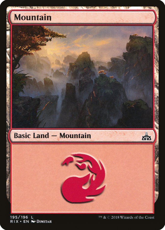 Mountain (195) [Rivals of Ixalan] | Impulse Games and Hobbies