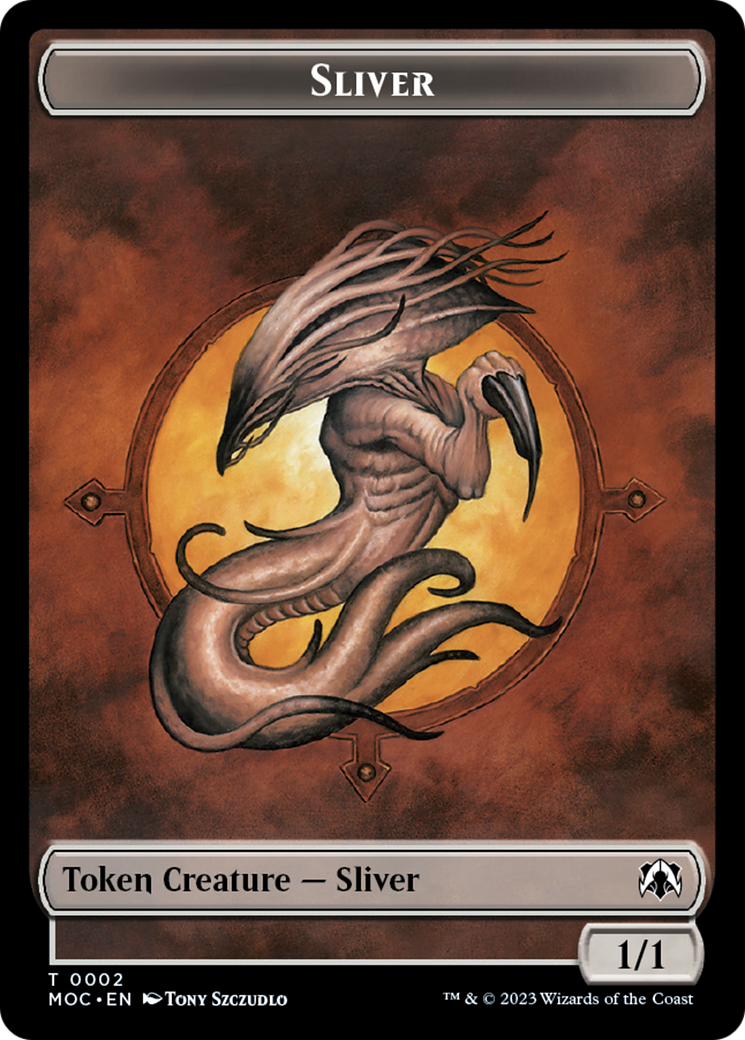 Goblin // Sliver Double-Sided Token [March of the Machine Commander Tokens] | Impulse Games and Hobbies