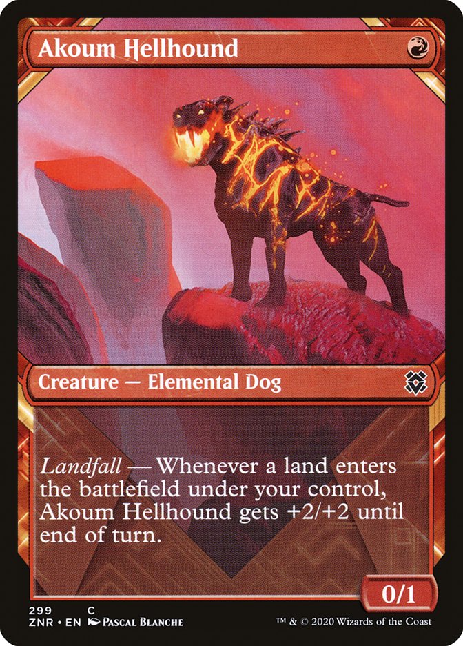 Akoum Hellhound (Showcase) [Zendikar Rising] | Impulse Games and Hobbies