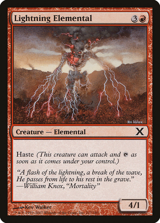 Lightning Elemental [Tenth Edition] | Impulse Games and Hobbies