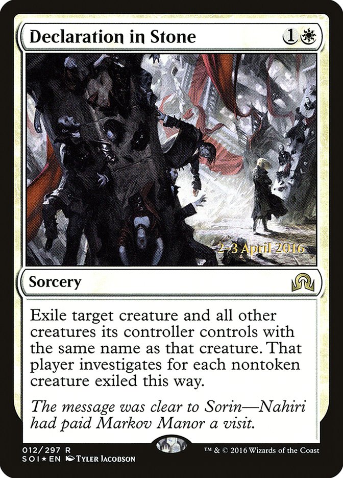 Declaration in Stone [Shadows over Innistrad Prerelease Promos] | Impulse Games and Hobbies
