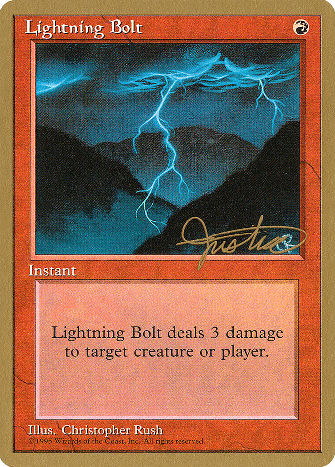 Lightning Bolt (Mark Justice) [Pro Tour Collector Set] | Impulse Games and Hobbies