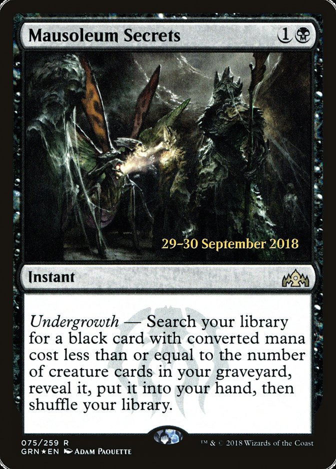 Mausoleum Secrets [Guilds of Ravnica Prerelease Promos] | Impulse Games and Hobbies