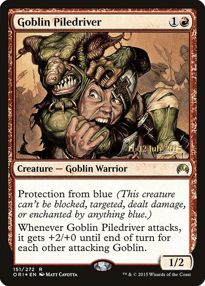 Goblin Piledriver [Magic Origins Prerelease Promos] | Impulse Games and Hobbies