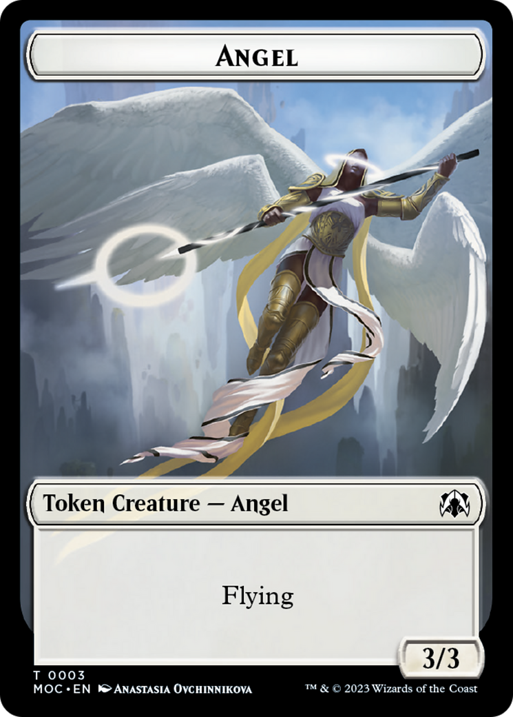 Angel (3) // Demon Double-Sided Token [March of the Machine Commander Tokens] | Impulse Games and Hobbies