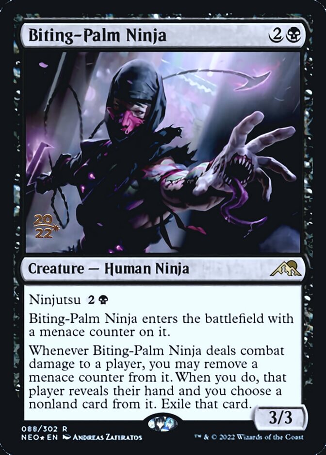 Biting-Palm Ninja [Kamigawa: Neon Dynasty Prerelease Promos] | Impulse Games and Hobbies