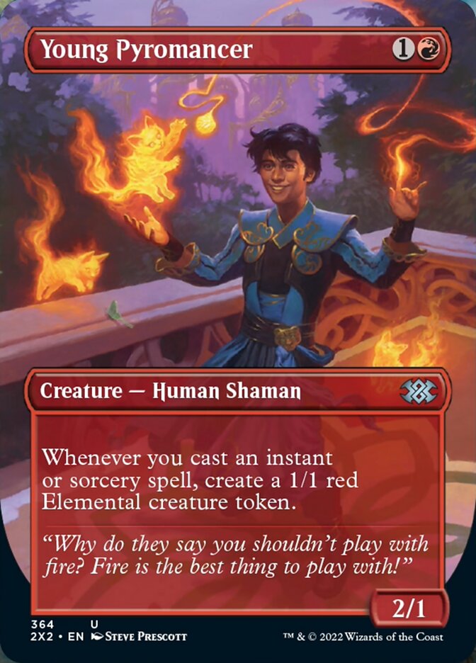 Young Pyromancer (Borderless Alternate Art) [Double Masters 2022] | Impulse Games and Hobbies
