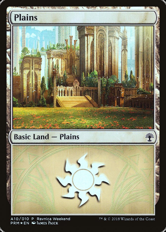 Plains (A10) [Ravnica Allegiance Ravnica Weekend] | Impulse Games and Hobbies