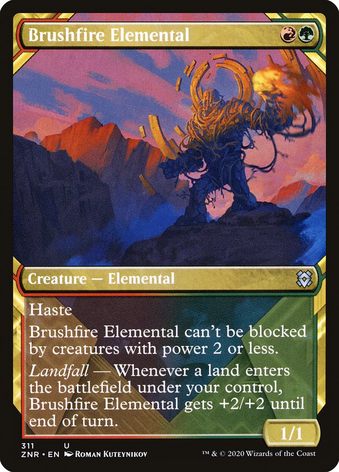 Brushfire Elemental (Showcase) [Zendikar Rising] | Impulse Games and Hobbies