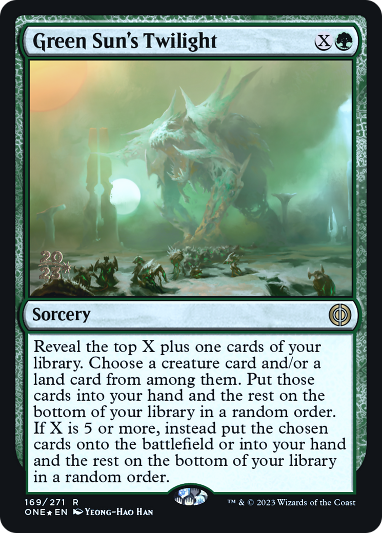 Green Sun's Twilight [Phyrexia: All Will Be One Prerelease Promos] | Impulse Games and Hobbies