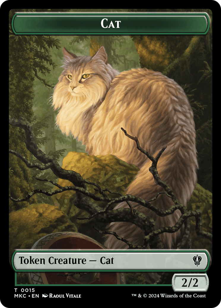 Drake // Cat Double-Sided Token [Murders at Karlov Manor Commander Tokens] | Impulse Games and Hobbies