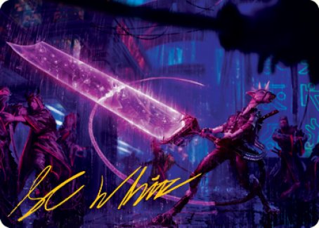 Enormous Energy Blade Art Card (Gold-Stamped Signature) [Kamigawa: Neon Dynasty Art Series] | Impulse Games and Hobbies