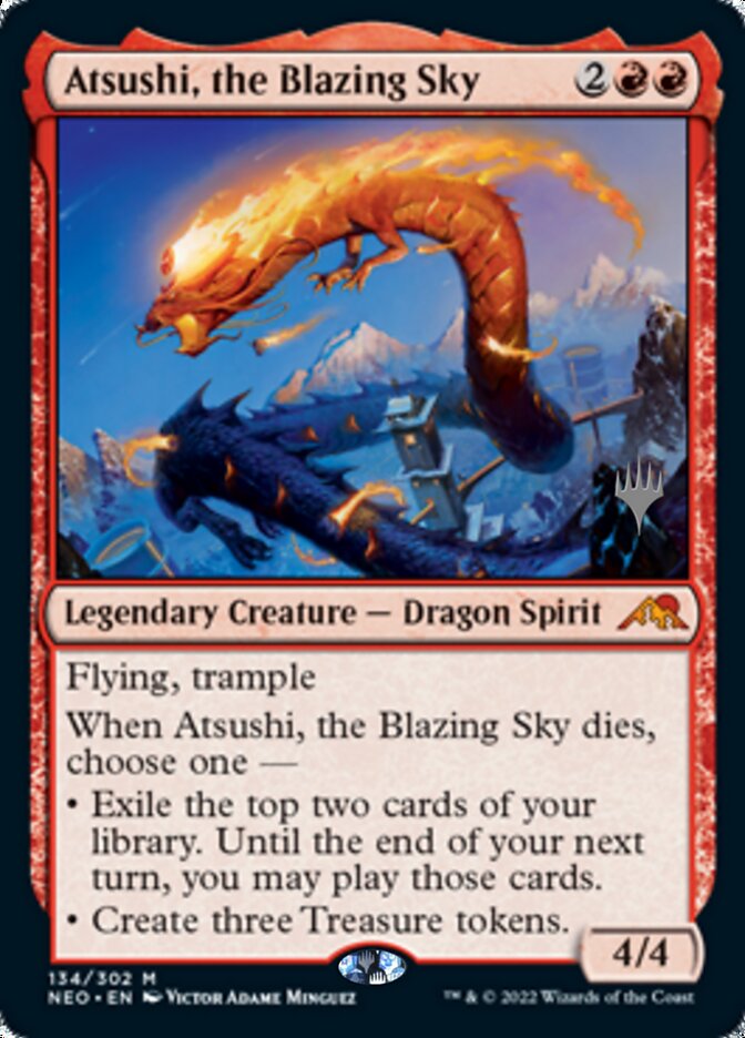 Atsushi, the Blazing Sky (Promo Pack) [Kamigawa: Neon Dynasty Promos] | Impulse Games and Hobbies