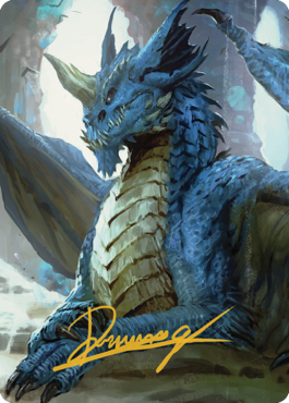 Young Blue Dragon Art Card (Gold-Stamped Signature) [Commander Legends: Battle for Baldur's Gate Art Series] | Impulse Games and Hobbies
